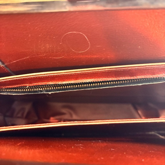 Vintage Floral Needlepoint Crossstitch Structured Handbag Coin Purse Closure - Picture 10 of 14